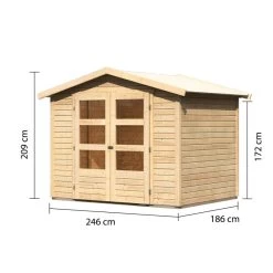 Abri De Jardin En Bois Massif 4,57m² Amberg 3 – Karibu -Jardin Abris Magasin abri de jardin en bois massif 457m amberg 3 woodfeeling 1