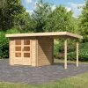 Abri De Jardin En Bois Massif 5,62m² Bastrup 2 Avec Appentis 200cm – Karibu -Jardin Abris Magasin abri de jardin en bois massif 562m bastrup 2 avec appentis 200cm woodfeeling