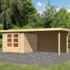 Abri De Jardin En Bois Massif 5,95m² Askola 3,5 Avec Appentis 280cm Et Paroi Arrière – Karibu -Jardin Abris Magasin abri de jardin en bois massif 595m askola 35 avec appentis 280cm et paroi arriere woodfeeling