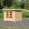 Abri De Jardin Askola 3,5 - 5,95m² En Bois Brut 19mm - Karibu -Jardin Abris Magasin abri de jardin en bois massif 595m askola 35 woodfeeling