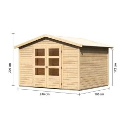 Abri De Jardin En Bois Massif 6,05m² Amberg 4 – Karibu -Jardin Abris Magasin abri de jardin en bois massif 605m amberg 4 woodfeeling 2