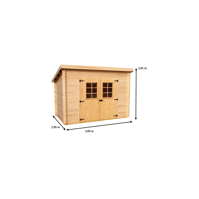 Abri De Jardin En Bois Massif 6,05m² Monopente – Madriers 20mm – Toiture Onduline – Habrita 4 Abri De Jardin En Bois Massif 6,05m² Monopente – Madriers 20mm – Toiture Onduline – Habrita – Image 2