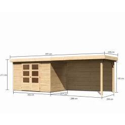 Abri De Jardin En Bois Massif 6,55m² Askola 4 Avec Appentis 280cm Et Paroi Arrière – Karibu 9 Abri De Jardin En Bois Massif 6,55m² Askola 4 Avec Appentis 280cm Et Paroi Arrière – Karibu -Jardin Abris Magasin abri de jardin en bois massif 655m askola 4 avec appentis 280cm et paroi arriere woodfeeling 1