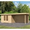 Abri De Jardin En Bois Massif 6,55m² Askola 4 Avec Appentis 280cm Et Paroi Arrière – Karibu -Jardin Abris Magasin abri de jardin en bois massif 655m askola 4 avec appentis 280cm et paroi arriere woodfeeling