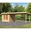 Abri De Jardin En Bois Massif 7,04m² Bastrup 4 Avec Appentis 400cm – Karibu -Jardin Abris Magasin abri de jardin en bois massif 704m bastrup 4 avec appentis 400cm woodfeeling