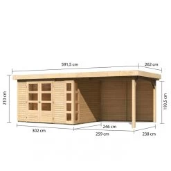 Abri De Jardin En Bois Massif 7,43m² Kerko 5 Avec Appentis 280cm Et Paroi Arrière – Karibu 9 Abri De Jardin En Bois Massif 7,43m² Kerko 5 Avec Appentis 280cm Et Paroi Arrière – Karibu -Jardin Abris Magasin abri de jardin en bois massif 743m kerko 5 avec appentis 280cm et paroi arriere woodfeeling 1