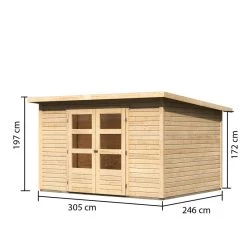 Abri De Jardin En Bois Massif 7,50m² Stockach 5 – Karibu -Jardin Abris Magasin abri de jardin en bois massif 750m stockach 5 woodfeeling 1