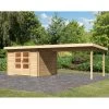 Abri De Jardin En Bois Massif 8,82m² Bastrup 5 Avec Appentis 400cm – Karibu -Jardin Abris Magasin abri de jardin en bois massif 882m bastrup 5 avec appentis 400cm woodfeeling