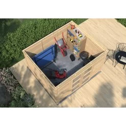 Abri De Jardin En Bois Massif 8,9m² SHELTY MODERN – Madriers 28mm – Toiture En Acier – Forest Style -Jardin Abris Magasin abri de jardin en bois massif 89m shelty modern madriers 28mm toiture en acier forest style 3