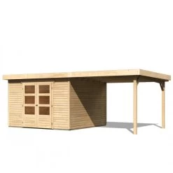 Abri De Jardin En Bois Massif 9,24m² Askola 6 Avec Appentis 280cm – Karibu -Jardin Abris Magasin abri de jardin en bois massif 924m askola 6 avec appentis 280cm woodfeeling 2