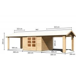 Abri De Jardin En Bois Massif 9,24m² Theres 7 Avec Deux Auvents – Karibu 10 Abri De Jardin En Bois Massif 9,24m² Theres 7 Avec Deux Auvents – Karibu -Jardin Abris Magasin abri de jardin en bois massif 924m theres 7 avec deux auvents karibu 2