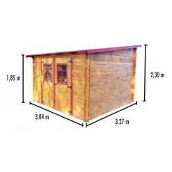 Abri De Jardin En Bois Massif 9,94m² Monopente – Madriers 28mm – Habrita -Jardin Abris Magasin abri de jardin en bois massif 994m monopente madriers 28mm habrita 1