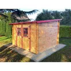 Abri De Jardin En Bois Massif 9,94m² Monopente – Madriers 28mm – Habrita -Jardin Abris Magasin abri de jardin en bois massif 994m monopente madriers 28mm habrita 2