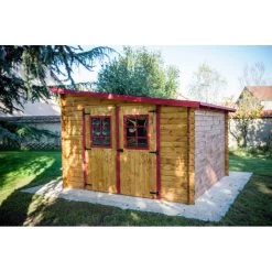 Abri De Jardin En Bois Massif 9,94m² Monopente – Madriers 28mm – Habrita -Jardin Abris Magasin abri de jardin en bois massif 994m monopente madriers 28mm habrita 3