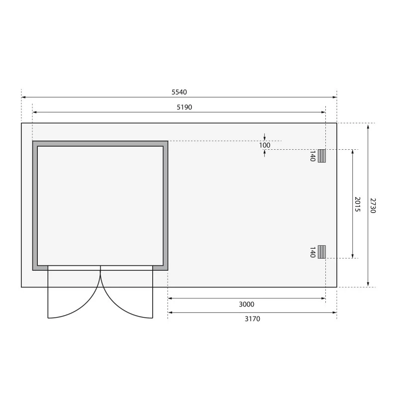 Abri De Jardin En Bois Massif Anthracite 5,62m² Bastrup 2 Avec Appentis 300cm Et Paroi Arrière – Karibu 5 Abri De Jardin En Bois Massif Anthracite 5,62m² Bastrup 2 Avec Appentis 300cm Et Paroi Arrière – Karibu – Image 3