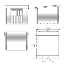 Abri De Jardin En Bois Massif Brut 28mm Karpalo 6,8m² + Plancher - Luoman -Jardin Abris Magasin abri de jardin en bois massif brut 28mm karpalo 68m plancher luoman 3