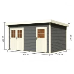 Abri De Jardin En Bois Massif Gris Terre 11,62m² Avec Cloison Intérieure Mattrup – Karibu 9 Abri De Jardin En Bois Massif Gris Terre 11,62m² Avec Cloison Intérieure Mattrup – Karibu -Jardin Abris Magasin abri de jardin en bois massif gris terre 1162m avec cloison interieure mattrup woodfeeling 1