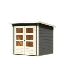 Abri De Jardin En Bois Massif Gris Terre 3,46m² Stockach 2 – Karibu -Jardin Abris Magasin abri de jardin en bois massif gris terre 346m stockach 2 woodfeeling 2