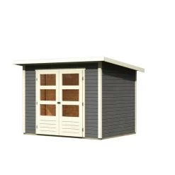 Abri De Jardin En Bois Massif Gris Terre 4,57m² Stockach 3 – Karibu -Jardin Abris Magasin abri de jardin en bois massif gris terre 457m stockach 3 woodfeeling 2