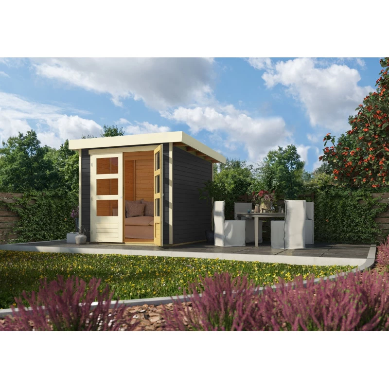 Abri De Jardin En Bois Massif Gris Terre 4,62m² Askola 2 – Karibu 4 Abri De Jardin En Bois Massif Gris Terre 4,62m² Askola 2 – Karibu – Image 2