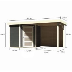 Abri De Jardin En Bois Massif Gris Terre 4,62m² Schwandorf 3 Avec Appentis 240cm Et Paroi Arrière – Karibu 9 Abri De Jardin En Bois Massif Gris Terre 4,62m² Schwandorf 3 Avec Appentis 240cm Et Paroi Arrière – Karibu -Jardin Abris Magasin abri de jardin en bois massif gris terre 462m schwandorf 3 avec appentis 240cm et paroi arriere woodfeeling 1