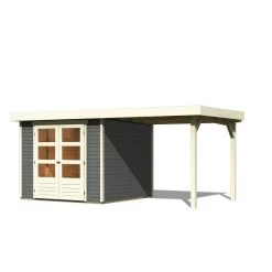 Abri De Jardin En Bois Massif Gris Terre 5,95m² Askola 3,5 Avec Appentis 240cm - Karibu 10 Abri De Jardin En Bois Massif Gris Terre 5,95m² Askola 3,5 Avec Appentis 240cm - Karibu -Jardin Abris Magasin abri de jardin en bois massif gris terre 595m askola 35 avec appentis 240cm woodfeeling 2