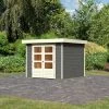 Abri De Jardin En Bois Massif Gris Terre 5,95m² Askola 3,5 - Karibu -Jardin Abris Magasin abri de jardin en bois massif gris terre 595m askola 35 woodfeeling