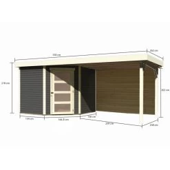 Jardin Abris Magasin -Jardin Abris Magasin abri de jardin en bois massif gris terre 595m schwandorf 5 avec appentis 280cm et paroi arriere woodfeeling 1