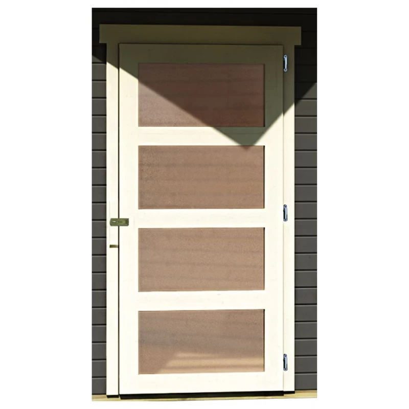 Abri De Jardin En Bois Massif Gris Terre 5,95m² Schwandorf 5 Avec Appentis 280cm Et Paroi Arrière – Karibu 7 Abri De Jardin En Bois Massif Gris Terre 5,95m² Schwandorf 5 Avec Appentis 280cm Et Paroi Arrière – Karibu – Image 5