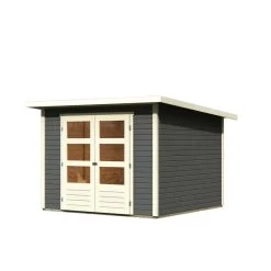 Abri De Jardin En Bois Massif Gris Terre 6,05m² Stockach 4 – Karibu -Jardin Abris Magasin abri de jardin en bois massif gris terre 605m stockach 4 woodfeeling 3