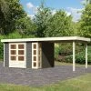 Abri De Jardin En Bois Massif Gris Terre 7,43m² Kerko 5 Avec Appentis 280cm – Karibu 2 Abri De Jardin En Bois Massif Gris Terre 7,43m² Kerko 5 Avec Appentis 280cm – Karibu -Jardin Abris Magasin abri de jardin en bois massif gris terre 743m kerko 5 avec appentis 280cm woodfeeling
