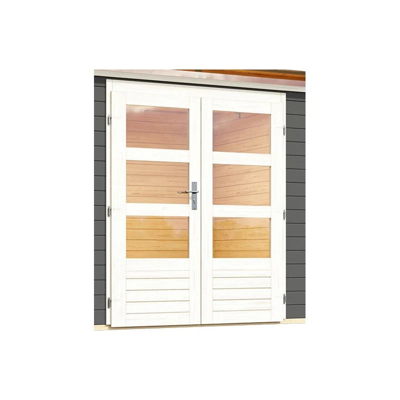 Abri De Jardin En Bois Massif Gris Terre 8,88m² Kastorf 7 Avec Appentis 260cm Et Paroi Arrière Et Latérale – Karibu 6 Abri De Jardin En Bois Massif Gris Terre 8,88m² Kastorf 7 Avec Appentis 260cm Et Paroi Arrière Et Latérale – Karibu – Image 4