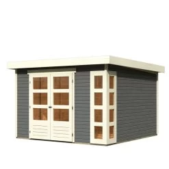 Abri De Jardin En Bois Massif Gris Terre 9,24m² Kerko 6 – Karibu -Jardin Abris Magasin abri de jardin en bois massif gris terre 924m kerko 6 woodfeeling 3