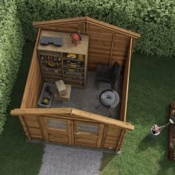 Abri De Jardin En Bois Traité Autoclave 4,9m² - Madriers 28mm - Nicia - Forest Style -Jardin Abris Magasin abri de jardin en bois traite autoclave 49m madriers 28mm nicia forest style 2