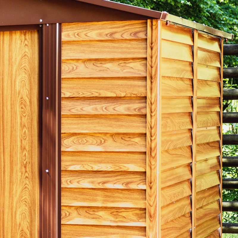 Abri De Jardin En Métal Aspect Bois 6,62m² + Kit D'ancrage - X-METAL 7 Abri De Jardin En Métal Aspect Bois 6,62m² + Kit D'ancrage - X-METAL – Image 5