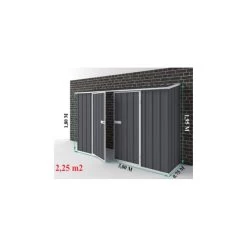 Abri De Jardin En Métal Colorbond Gris Compact 2,25m² EASYSHED -Jardin Abris Magasin abri de jardin en metal colorbond gris compact 225m easyshed 2