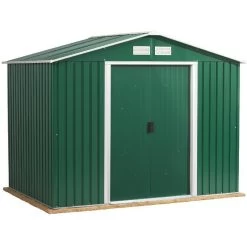 Abri De Jardin En Métal Vert Pin 4,78m² - DURAMAX + Kit D'ancrage -Jardin Abris Magasin abri de jardin en metal vert pin 478m duramax 2