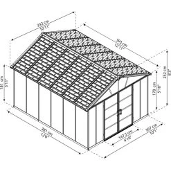 Abri De Jardin En Polycarbonate 11,7m² Sans Plancher YUKON - Palram - Canopia -Jardin Abris Magasin abri de jardin en polycarbonate 117m sans plancher yukon palram 2
