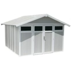 Abri De Jardin En PVC 11,2m² UTILITY Blanc Et Gris Bleu Grosfillex + Kit Ancrage Offert 12 Abri De Jardin En PVC 11,2m² UTILITY Blanc Et Gris Bleu Grosfillex + Kit Ancrage Offert -Jardin Abris Magasin abri de jardin en pvc 112m utility blanc et gris bleu grosfillex 4