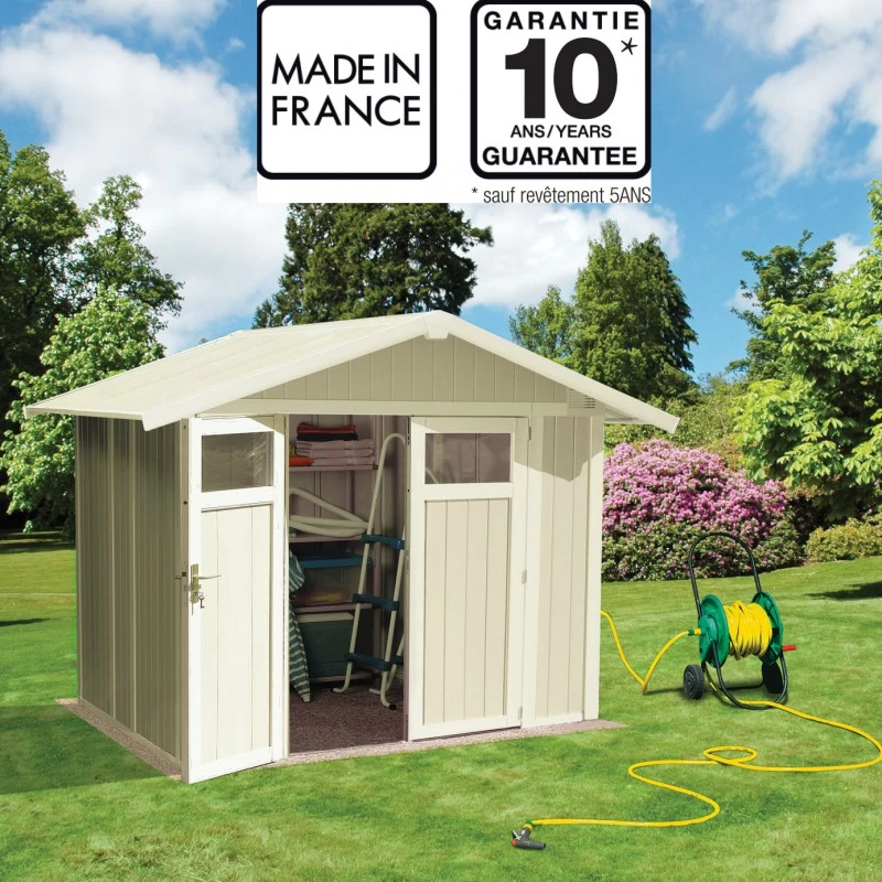 Abri De Jardin En PVC 4,9m² UTILITY Blanc Et Gris Vert Grosfillex + Kit Ancrage Offert 4 Abri De Jardin En PVC 4,9m² UTILITY Blanc Et Gris Vert Grosfillex + Kit Ancrage Offert – Image 2