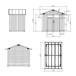 Abri De Jardin 4m² En PVC UTILITY Blanc Et Gris Vert Grosfillex + Kit Ancrage Offert -Jardin Abris Magasin abri de jardin en pvc 49m utility blanc et gris vert grosfillex 10