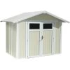 Abri De Jardin 4m² En PVC UTILITY Blanc Et Gris Vert Grosfillex + Kit Ancrage Offert -Jardin Abris Magasin abri de jardin en pvc 49m utility blanc et gris vert grosfillex 6