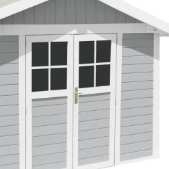 Abri De Jardin En PVC 7,5m² DECO Gris Clair Et Blanc Grosfillex + Kit Ancrage Offert -Jardin Abris Magasin abri de jardin en pvc 75m deco gris clair et blanc grosfillex 2