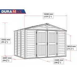 Abri De Jardin En PVC 8,05m² DarkGrey Premium + Kit De Fondation DURAMAX -Jardin Abris Magasin abri de jardin en pvc 805m darkgrey premium duramax kit de fondation 3
