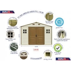 Abri De Jardin En PVC WoodStyle Premium 7,68m² Duramax 10 Abri De Jardin En PVC WoodStyle Premium 7,68m² Duramax -Jardin Abris Magasin abri de jardin en pvc woodstyle premium 768m duramax 2