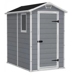 Abri De Jardin En Résine 2,5m² Premium 46 S Gris Clair + Plancher - Keter -Jardin Abris Magasin abri de jardin en resine 25m premium 46 s gris clair plancher keter 2