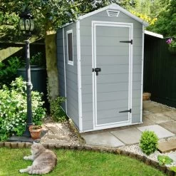 Abri De Jardin En Résine 2,5m² Premium 46 S Gris Clair + Plancher - Keter -Jardin Abris Magasin abri de jardin en resine 25m premium 46 s gris clair plancher keter 3