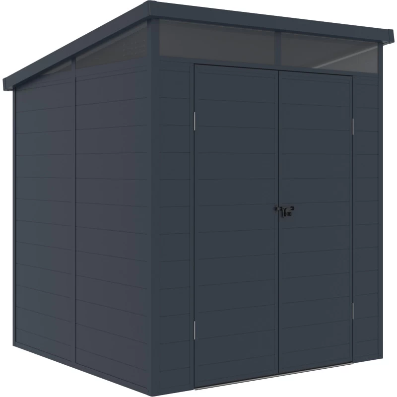 Abri De Jardin En Résine 3,24m² Anthracite Toit Monopente Skylight + Plancher - Jobu 5 Abri De Jardin En Résine 3,24m² Anthracite Toit Monopente Skylight + Plancher - Jobu – Image 3