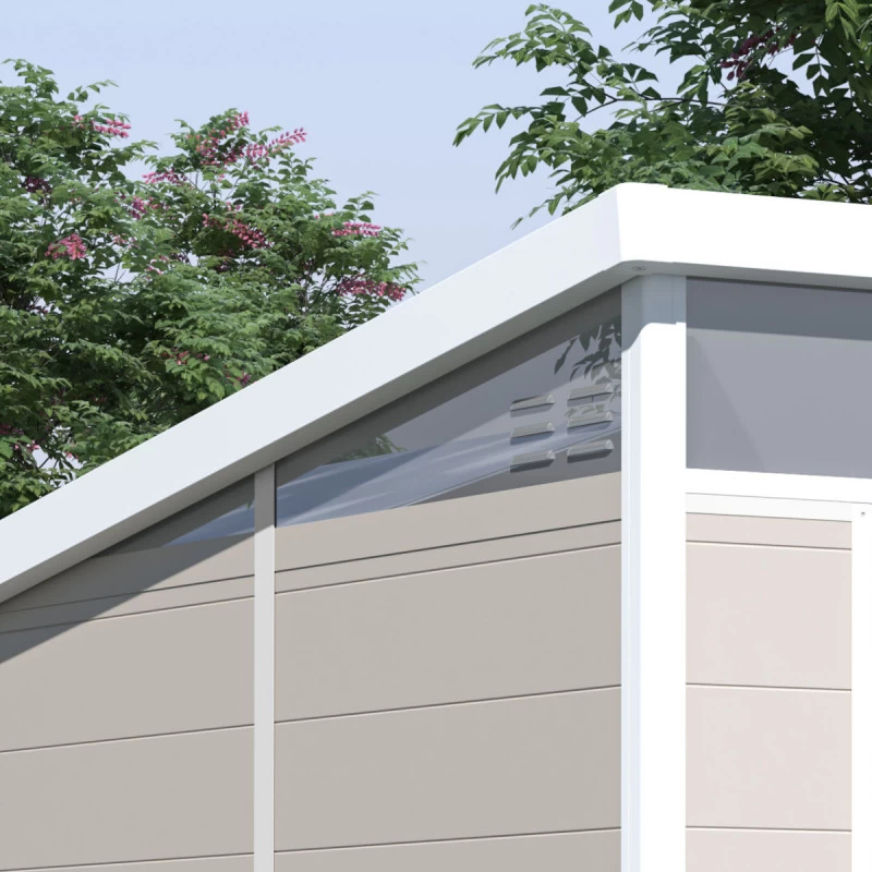 Abri De Jardin En Résine 3,24m² Beige Toit Monopente Skylight + Plancher - Jobu 5 Abri De Jardin En Résine 3,24m² Beige Toit Monopente Skylight + Plancher - Jobu – Image 3