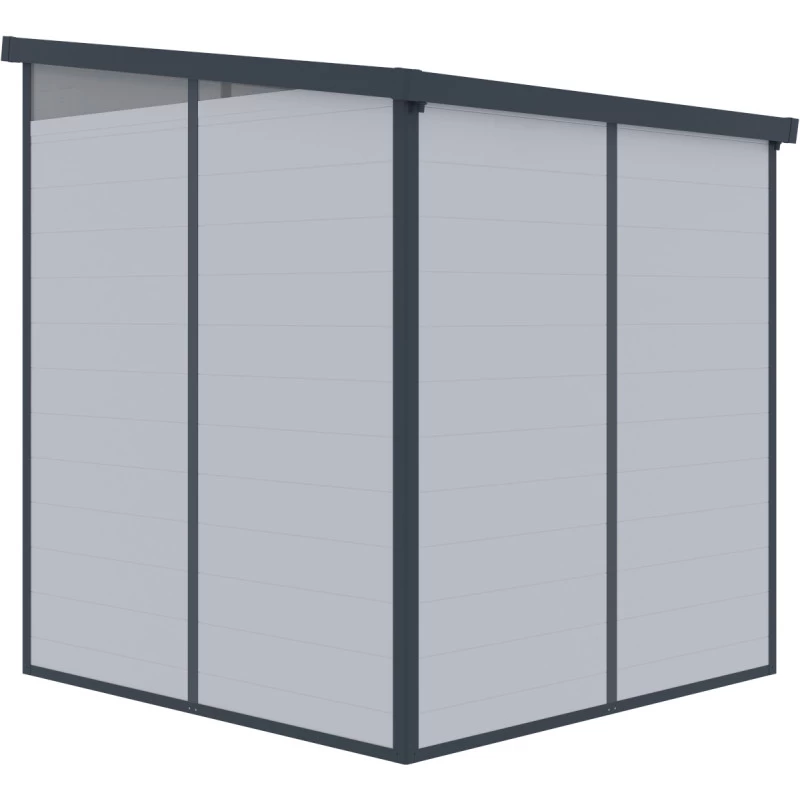 Abri De Jardin En Résine 3,24m² Gris Clair Toit Monopente Skylight + Plancher - Jobu 6 Abri De Jardin En Résine 3,24m² Gris Clair Toit Monopente Skylight + Plancher - Jobu – Image 4